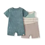 Burt's Bees Origami Dinos Baby Boy 2 Pack Romper Set