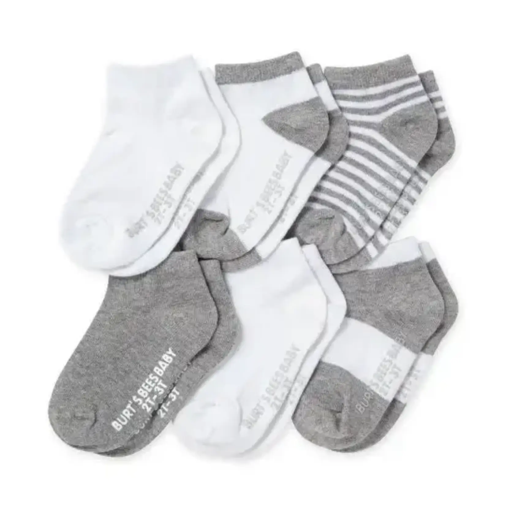 Burt's Bees Organic Baby Ankle Socks 6 Pack | Heather Gray