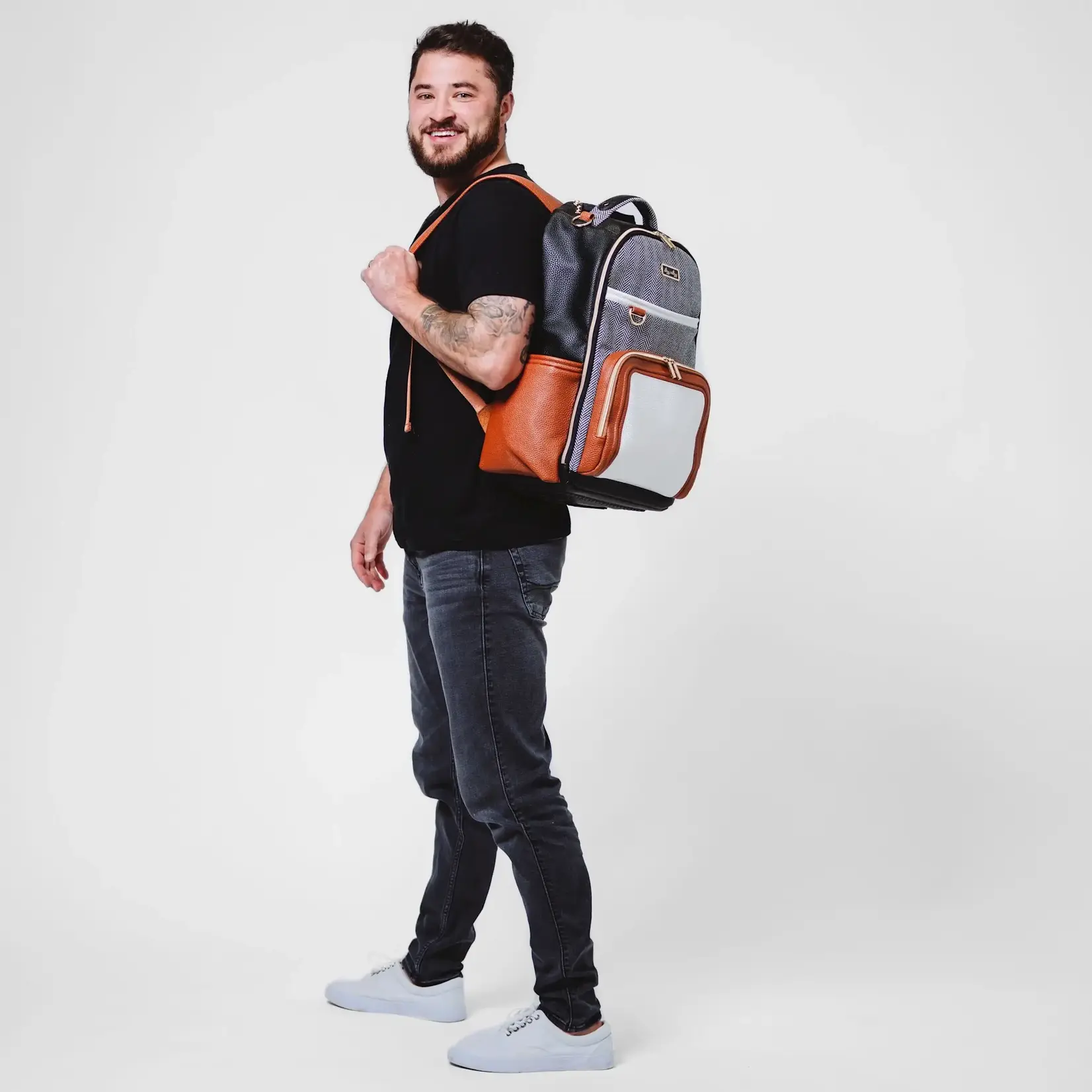 Itzy Ritzy Boss Plus Backpack Diaper Bag | Coffee & Cream