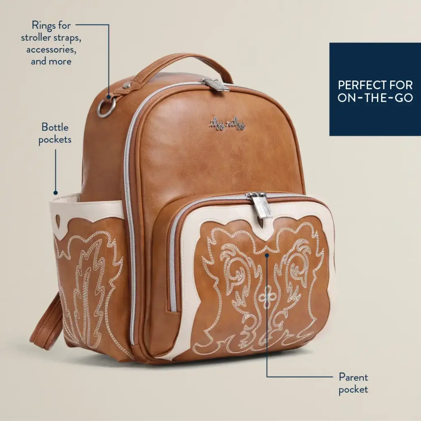 Itzy Ritzy Mini Backpack Diaper Bag | Western Nash Saddle