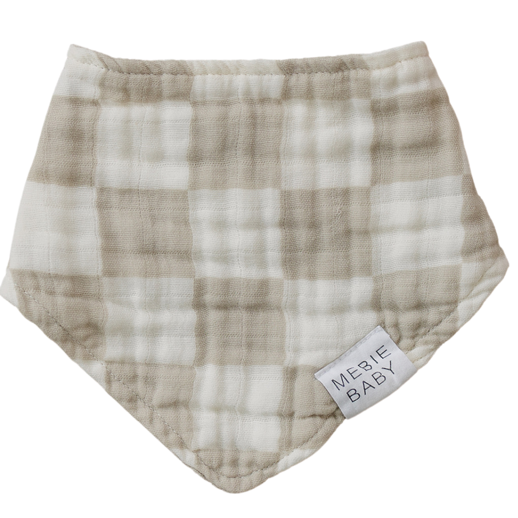 Mebie Baby Bib - Taupe Checkered