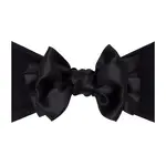 Baby Bling Bows Soft Nylon Headband with Satin Bow - Black