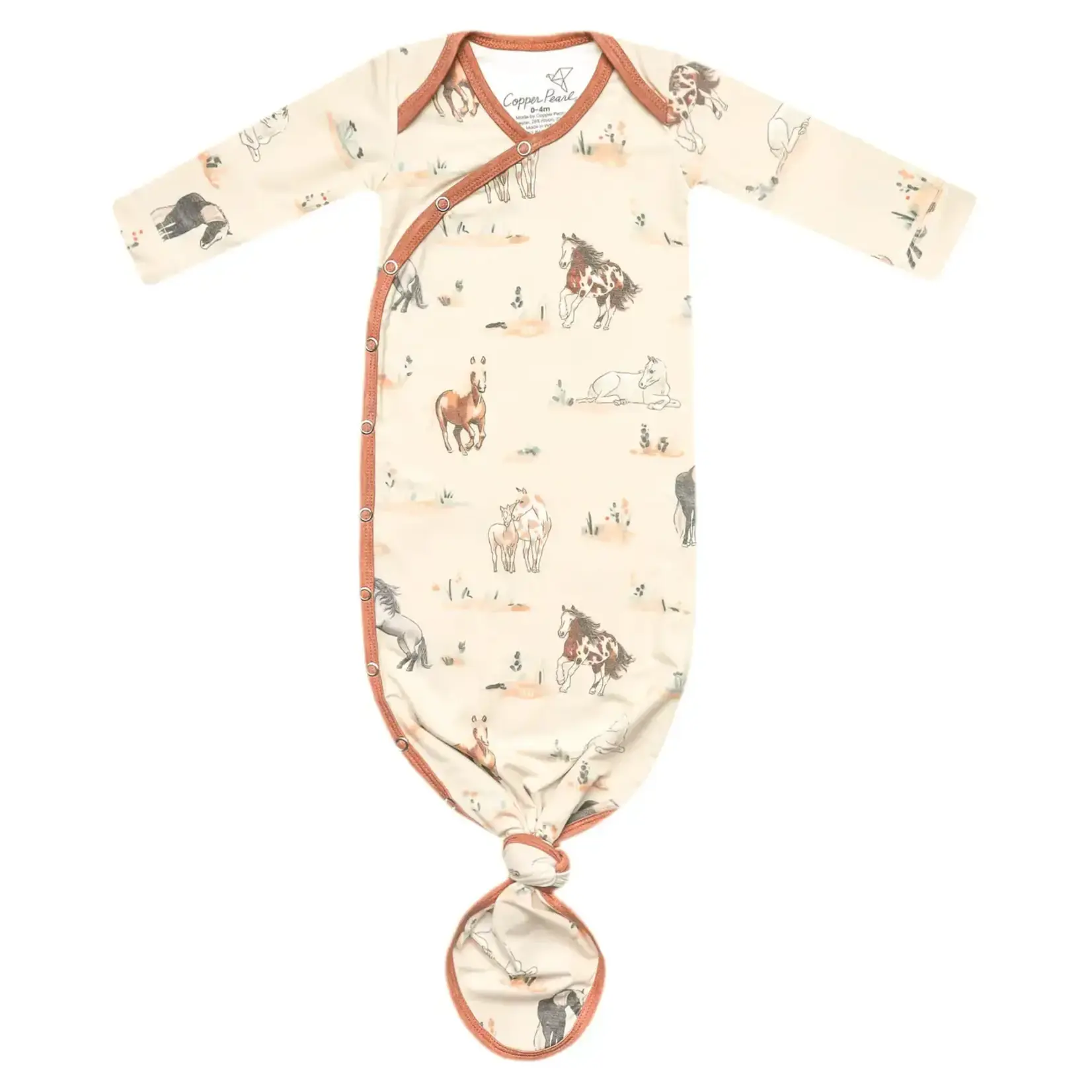 Copper Pearl Newborn Knotted Gown - Montana