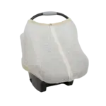 Kicks and Giggles Cotton Muslin Car Seat Canopy - Tan Gingham