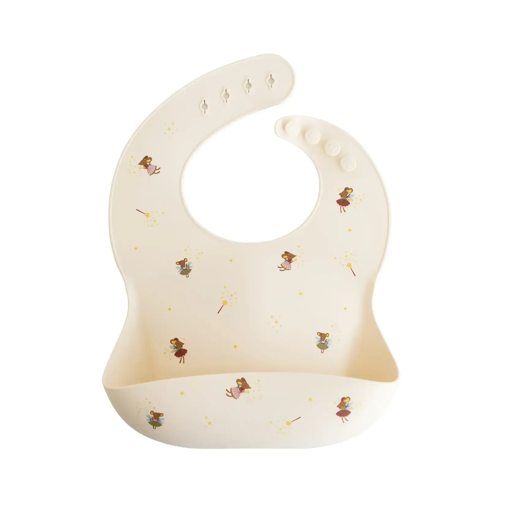 Mushie & Co Silicone Baby Bib, Fairy Mice