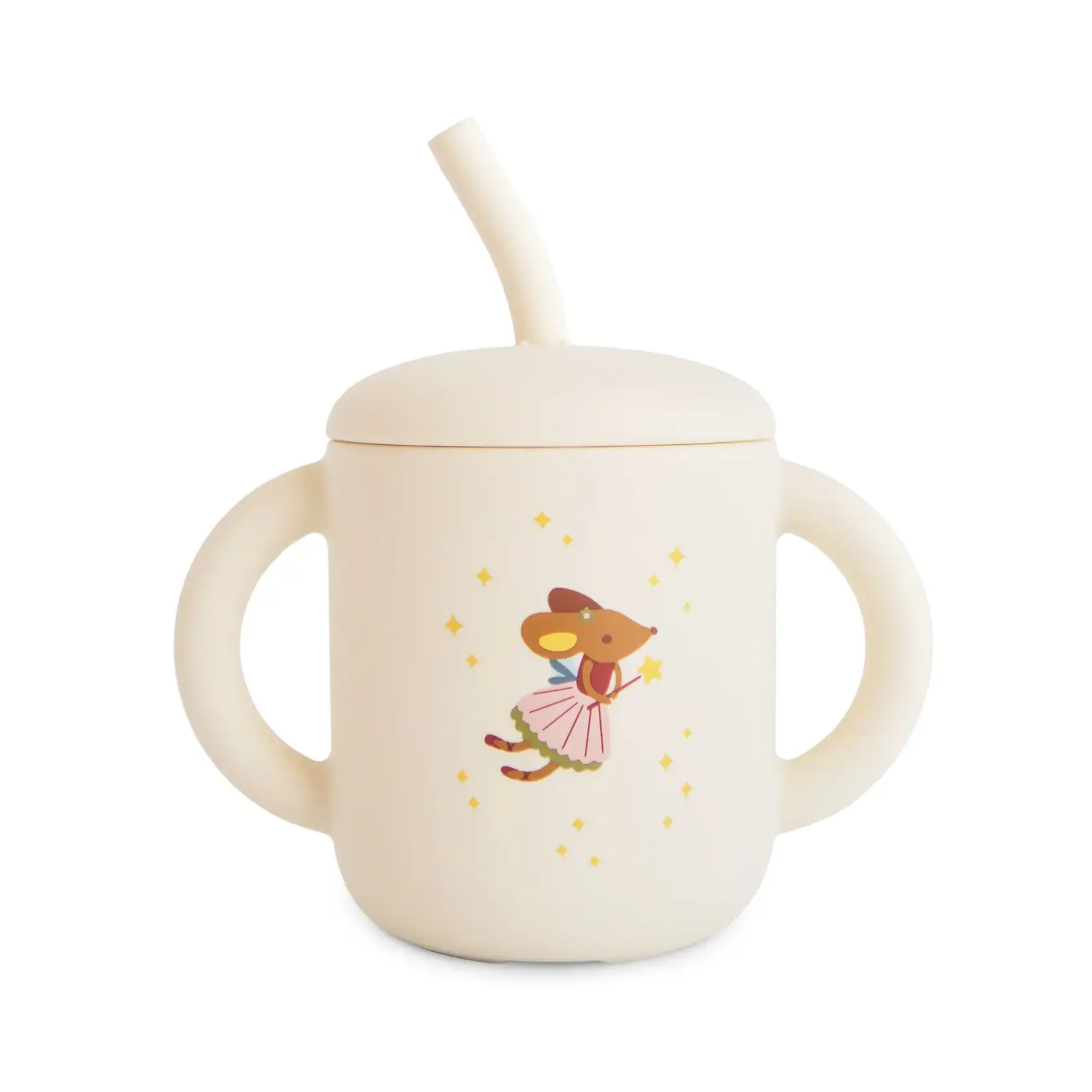 Mushie & Co Silicone Training Cup + Straw, Fairy Mice