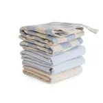 Mushie & Co Muslin Washcloth 5 pack | Blue Check Combo