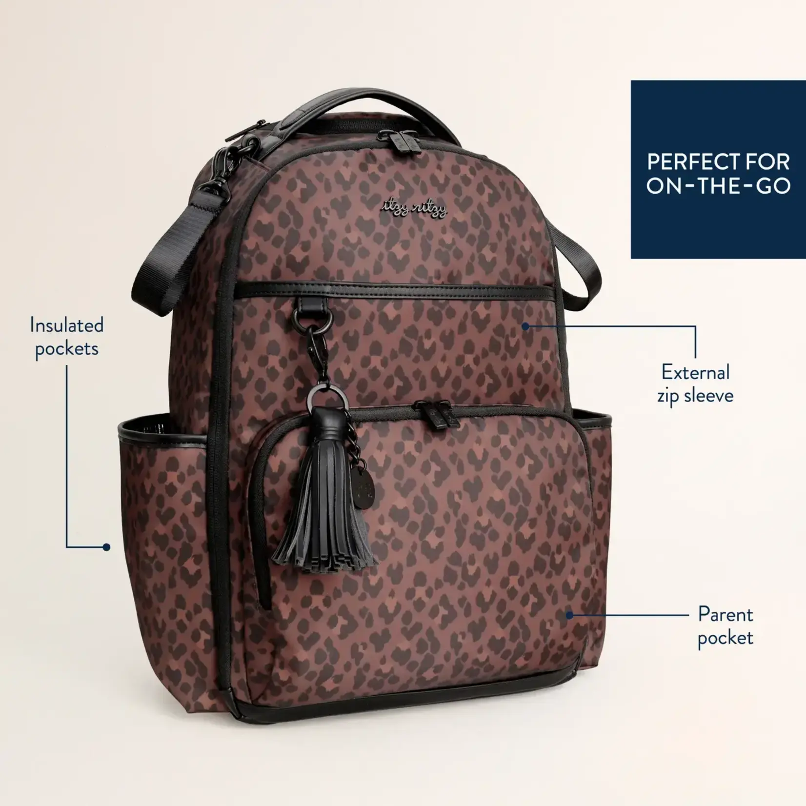 Itzy Ritzy Boss Plus Backpack Diaper Bag | Leopard