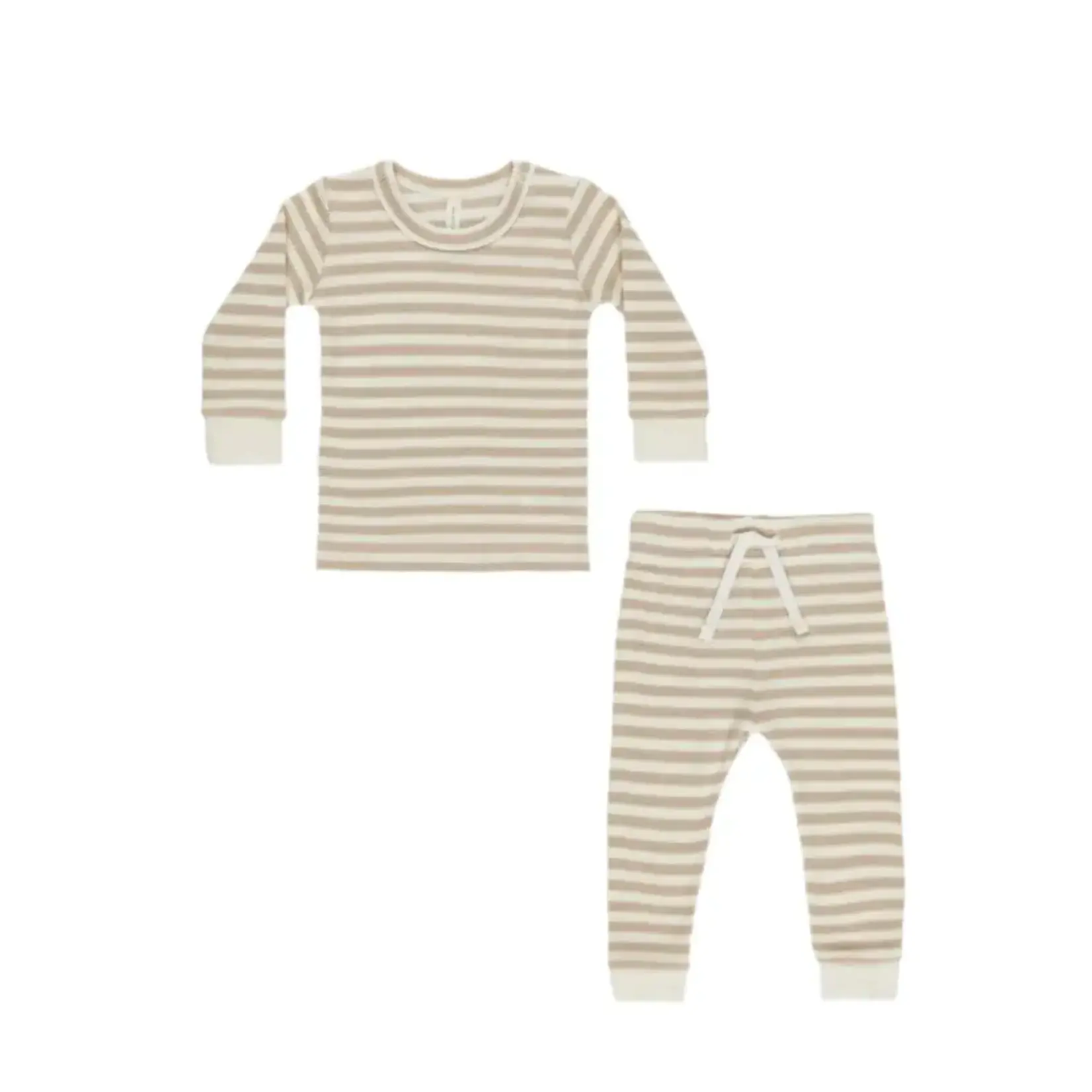 Quincy Mae Waffle Top + Pant Set | Butterscotch Stripe
