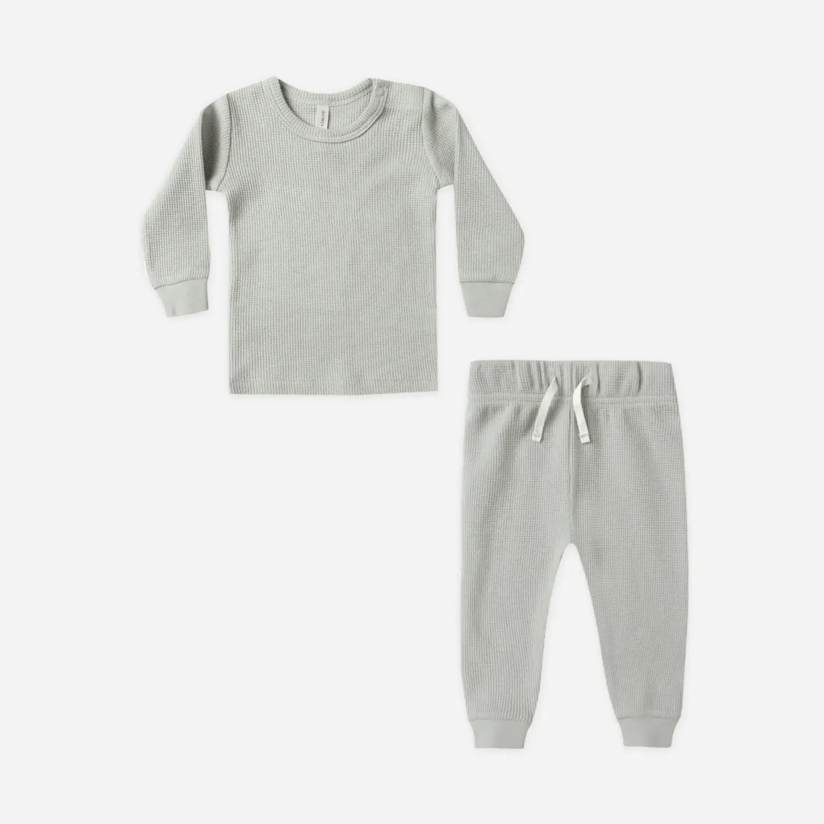 Quincy Mae Waffle Top + Pant Set | Sage