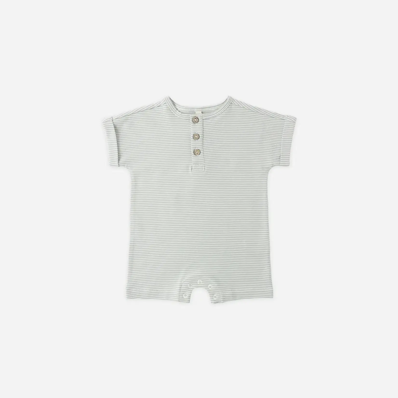 Quincy Mae Short Sleeve One-Piece | Sage Micro Stripe