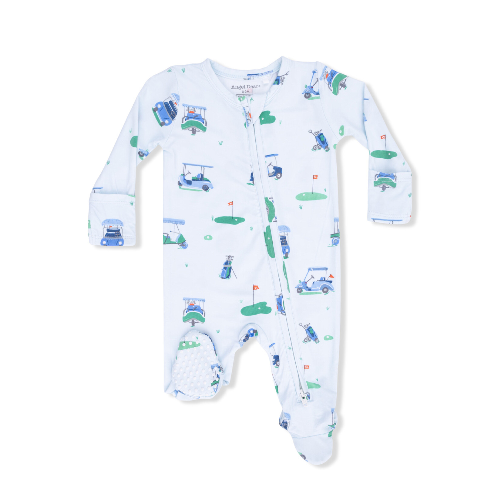 Angel Dear 2 Way Zipper Footie | Vintage Golf Carts Blue