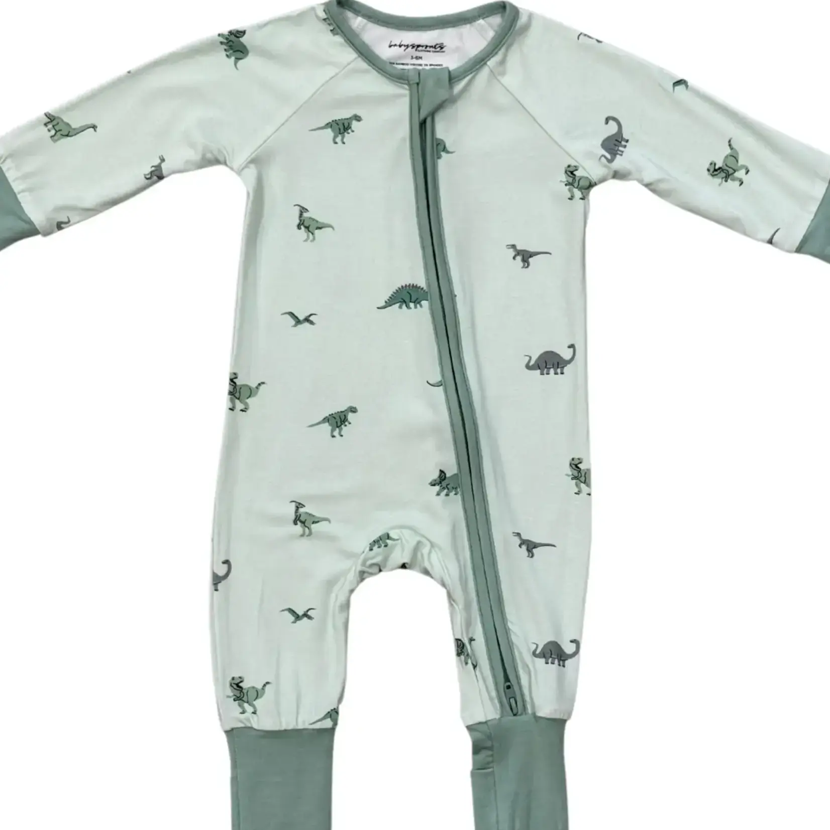 babysprouts clothing company Zip Romper | Dinosaur