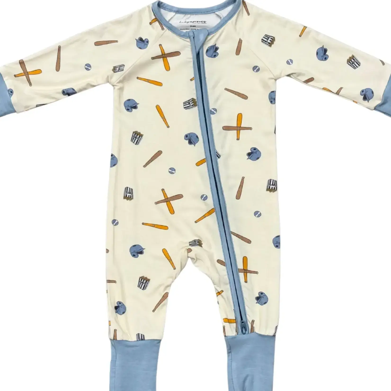 babysprouts clothing company Zip Romper | Baseball