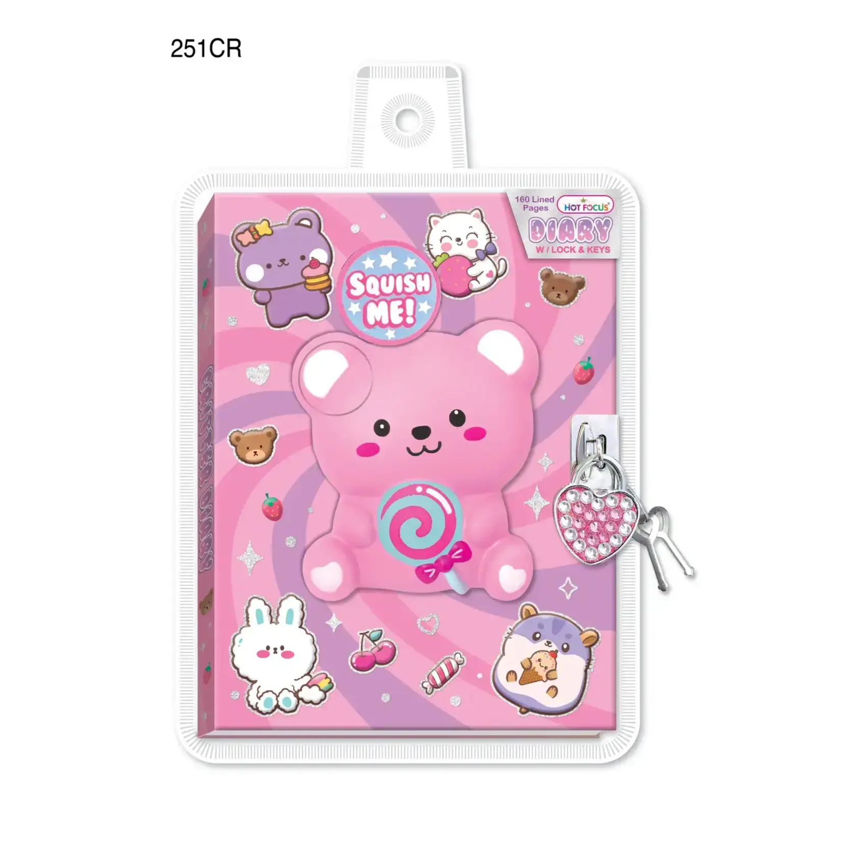 Hot Focus Diary with Lock & Keys, Critters