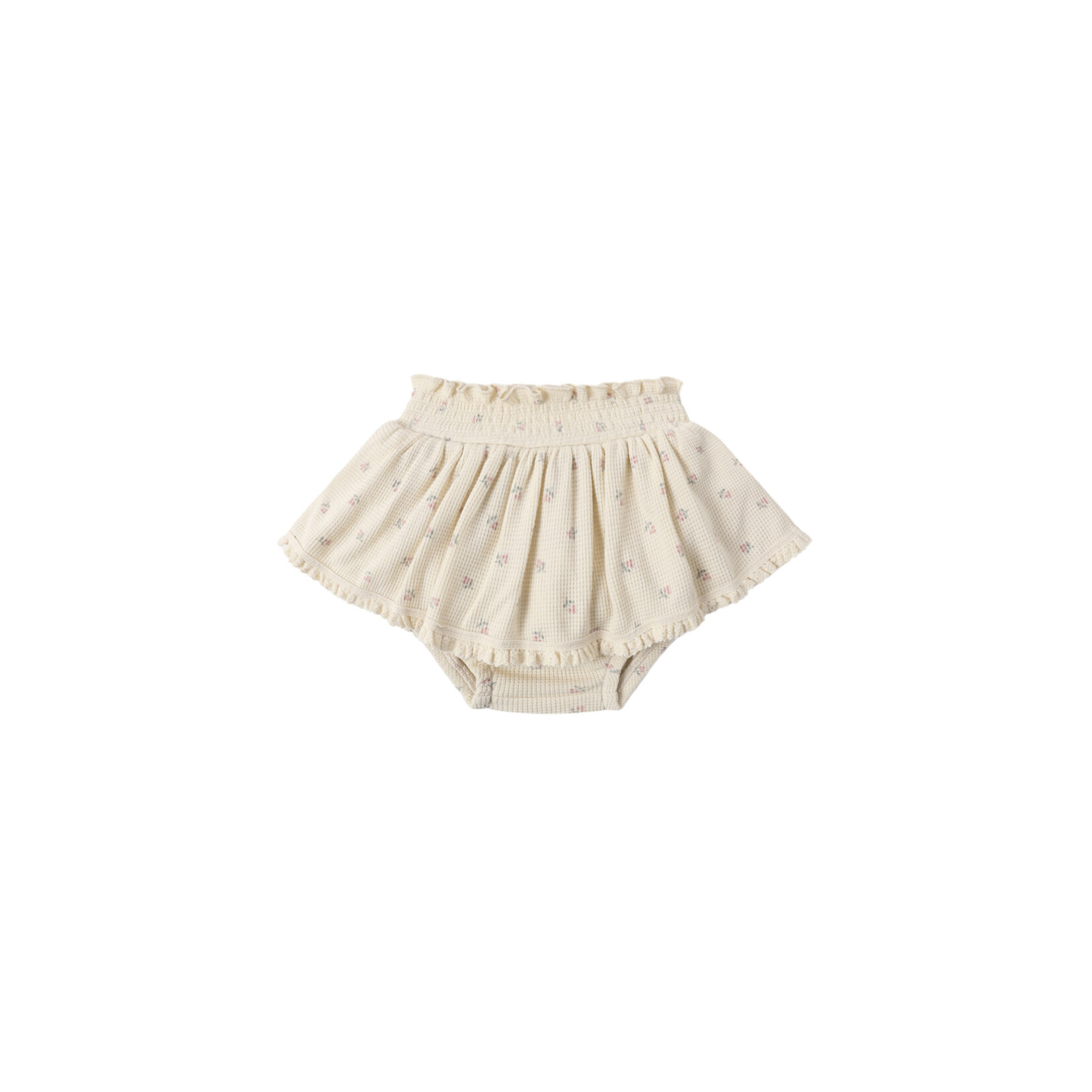Quincy Mae Skirted Waffle Bloomer | Mauve Ditsy