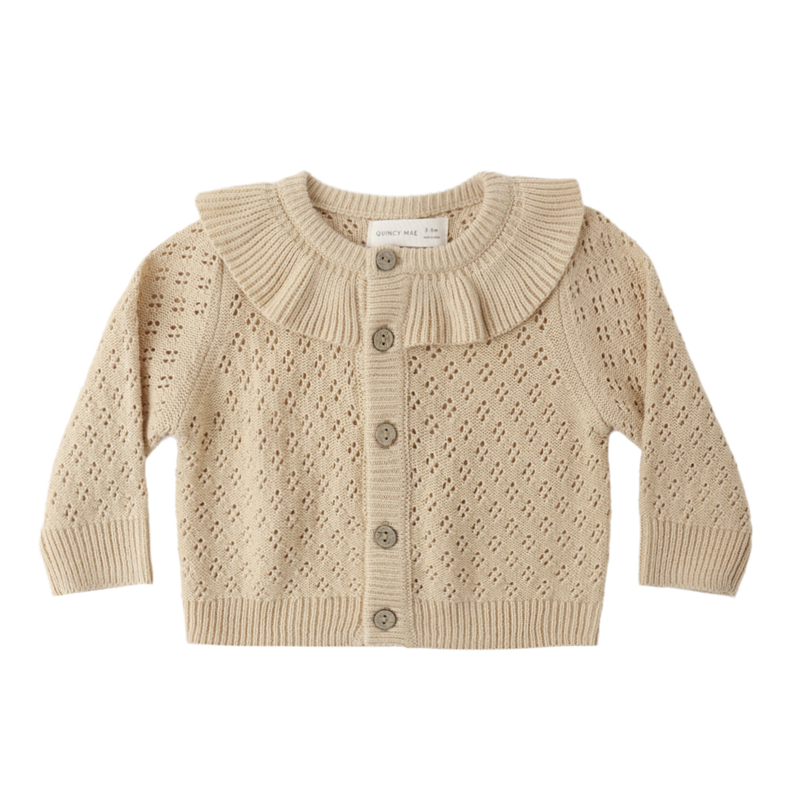 Quincy Mae Ruffle Collar Cardigan Baby | Butterscotch