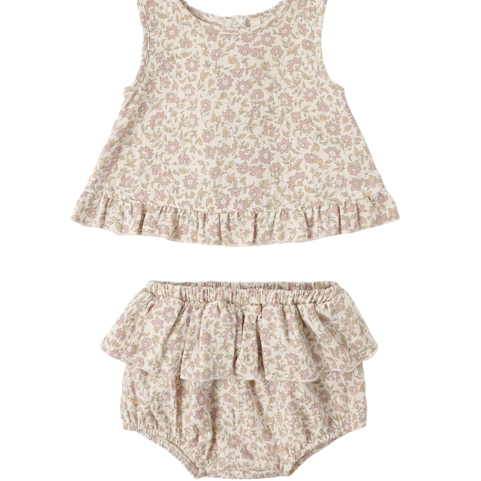 Quincy Mae Ruffled Tulip Top + Bloomer Set | Dahlia