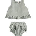 Quincy Mae Ruffled Tulip Top + Bloomer Set | Sage