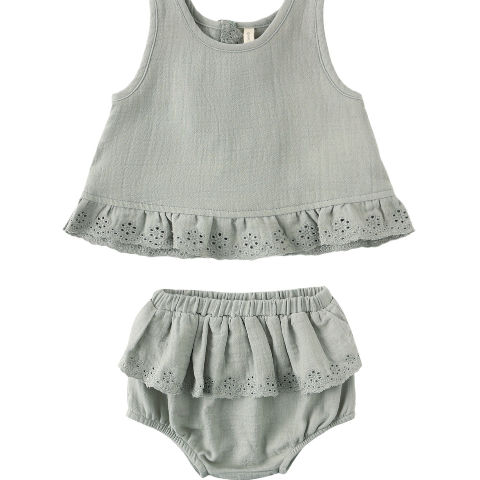 Quincy Mae Ruffled Tulip Top + Bloomer Set | Sage