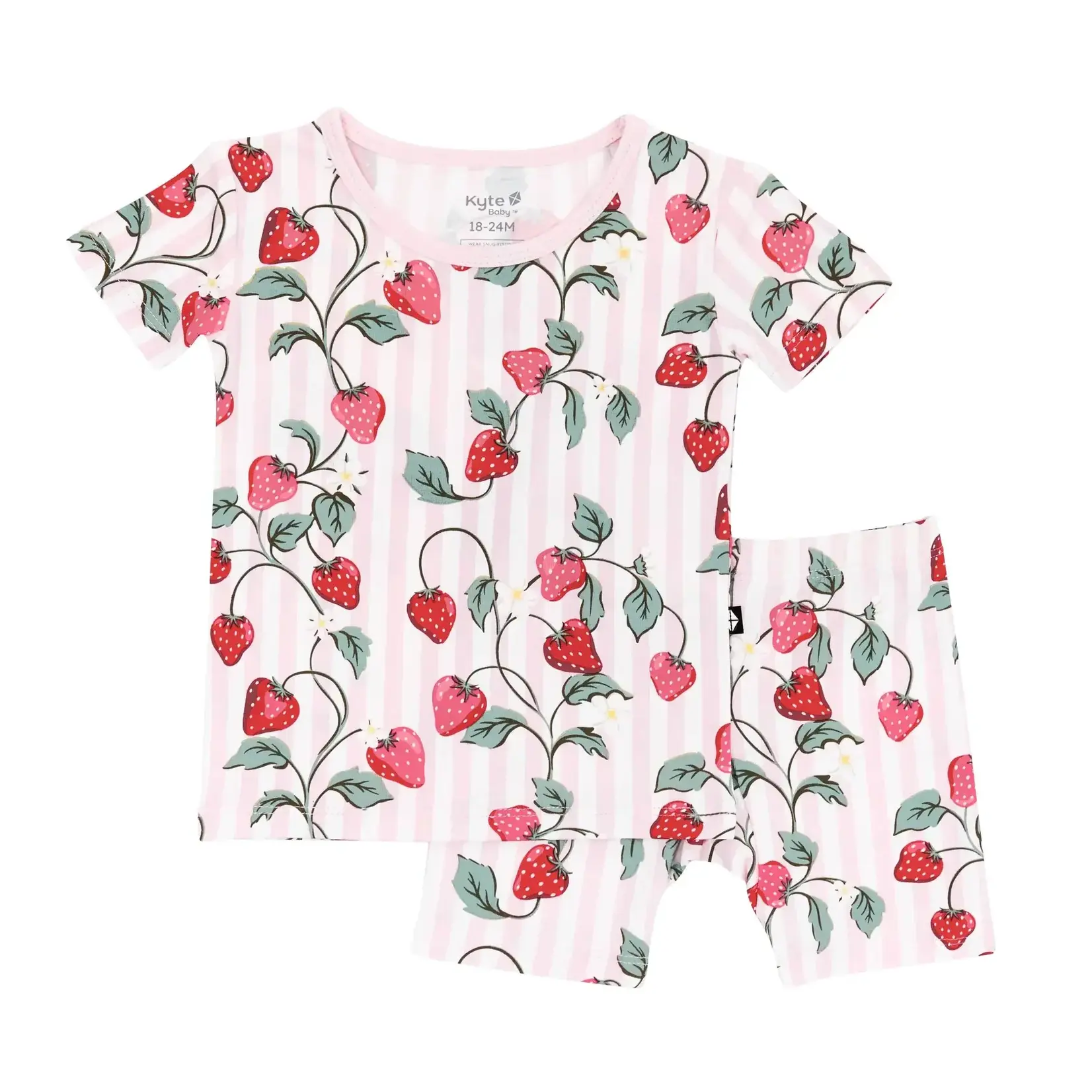Kyte Baby Short Sleeve Toddler Pajama Set in Strawberry Fields