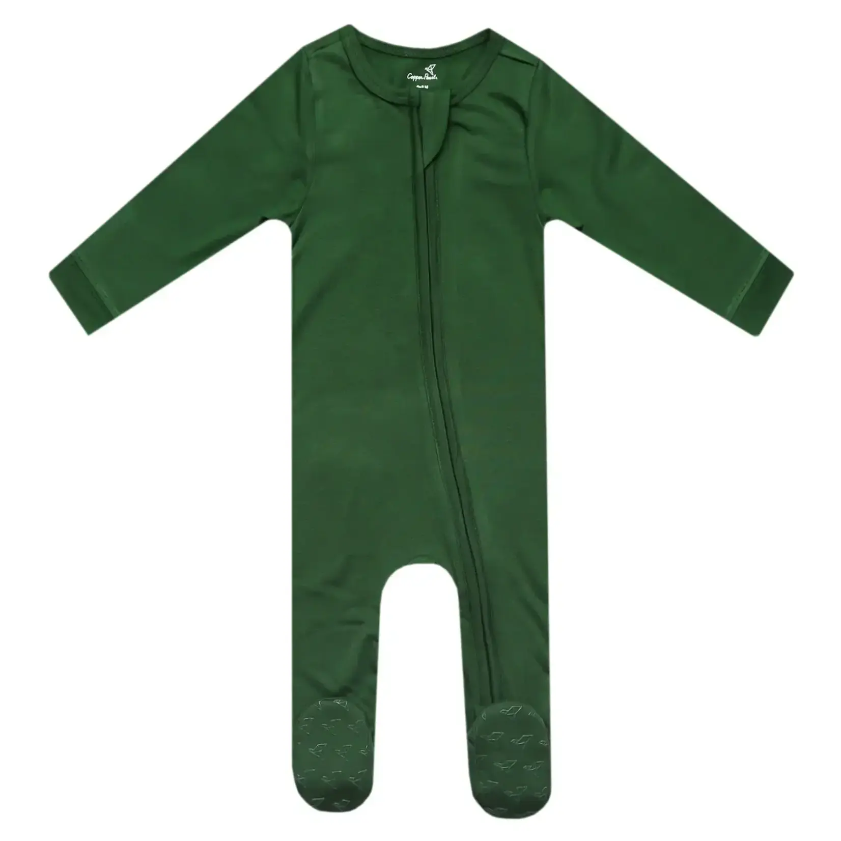 Copper Pearl Zipper Footie - Alder