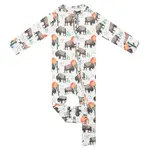 Copper Pearl Zipper Footie Convertible - Bison