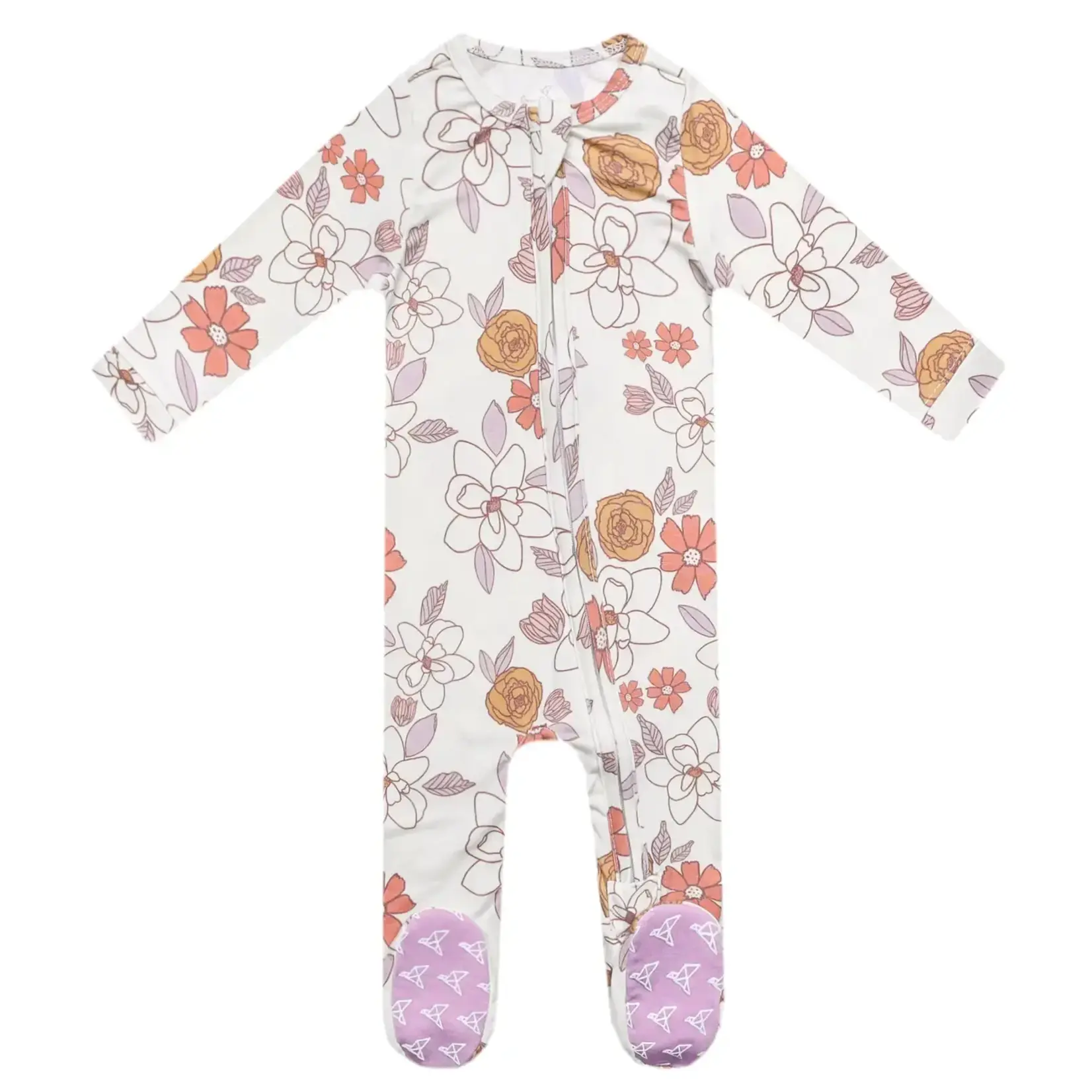 Copper Pearl Zipper Footie - Ferra