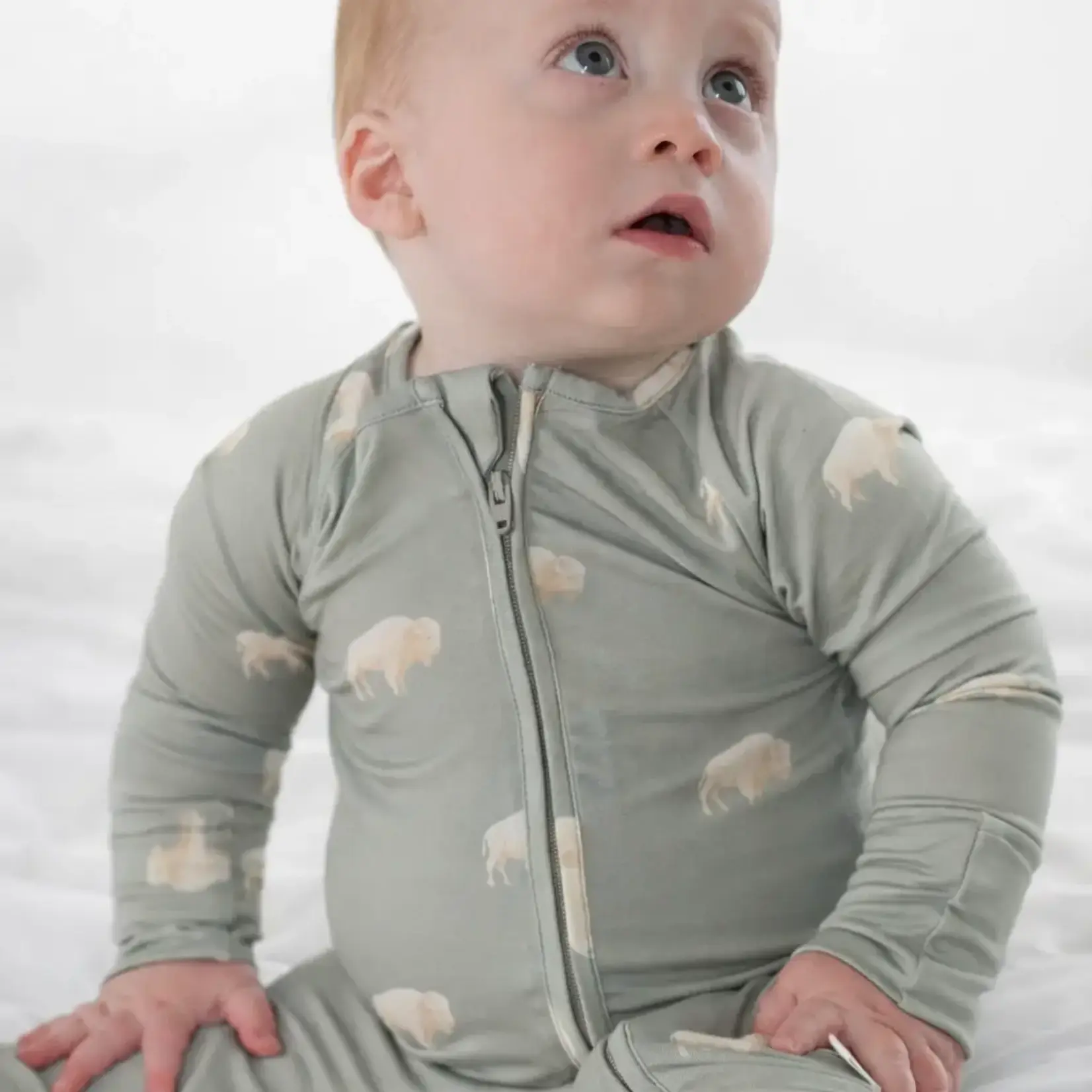 Nomad Baby Zipper Footie | Bison