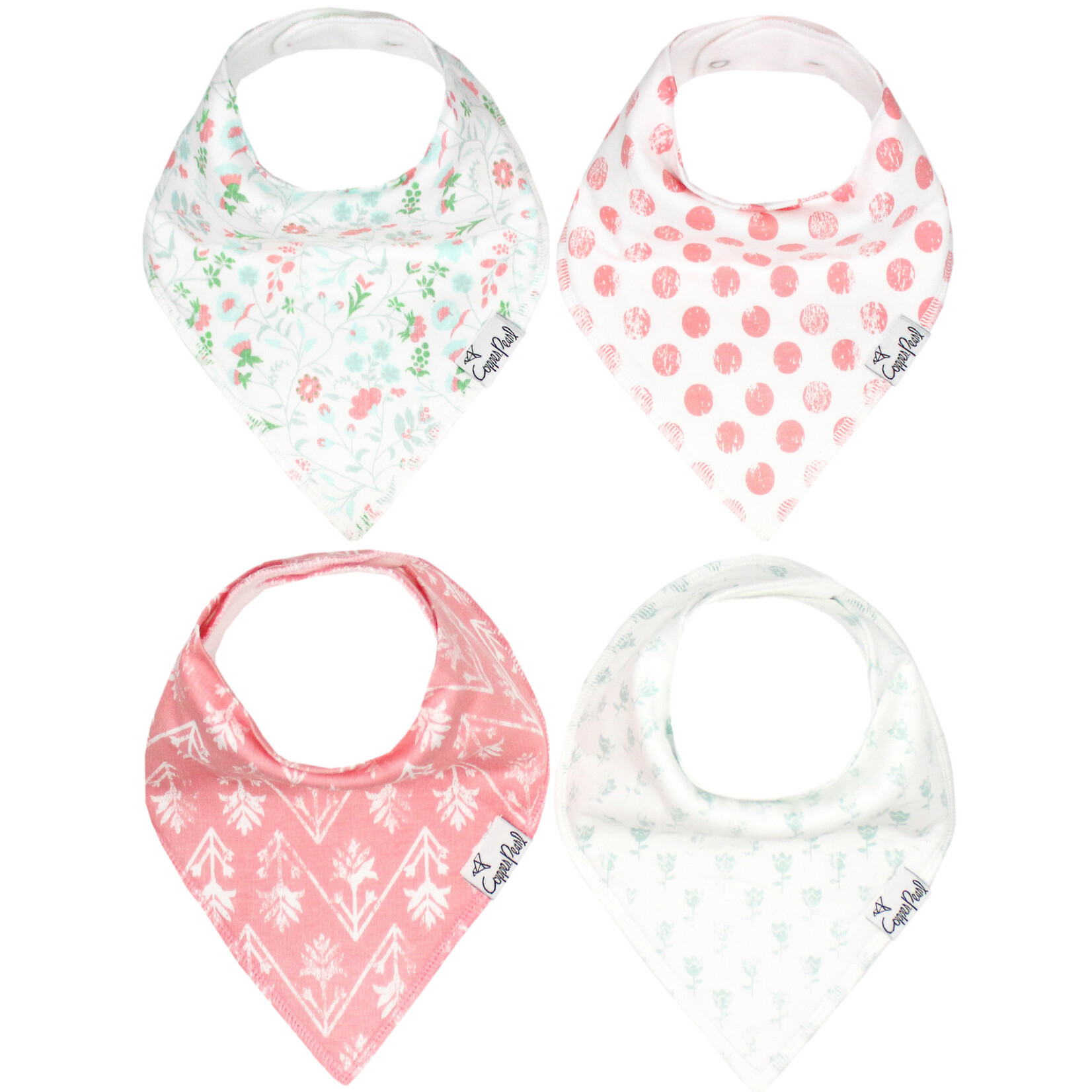 Copper Pearl Baby Bandana Bibs - Claire Set - 4 pack