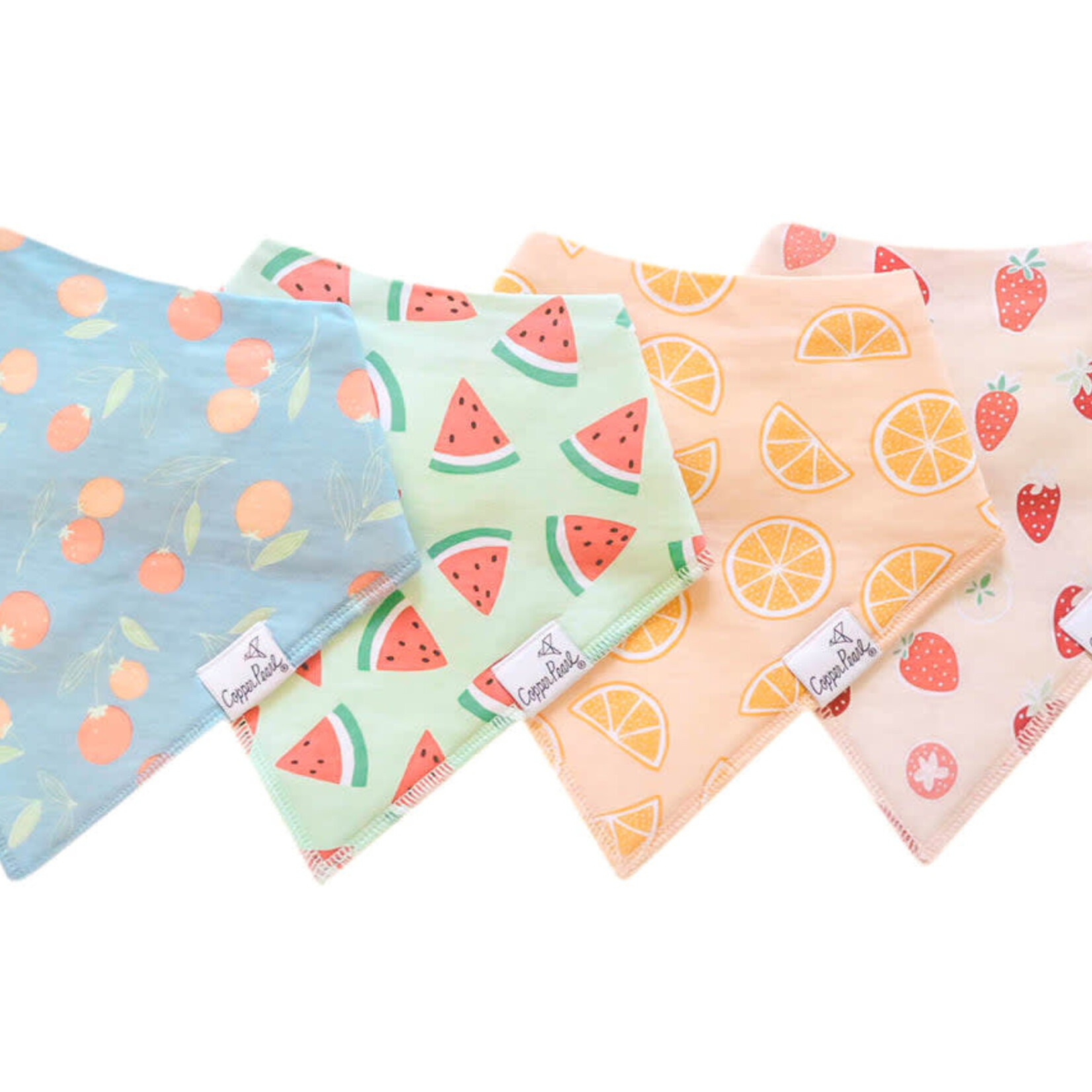 Copper Pearl Baby Bandana Bibs - Clementine Set - 4 pack