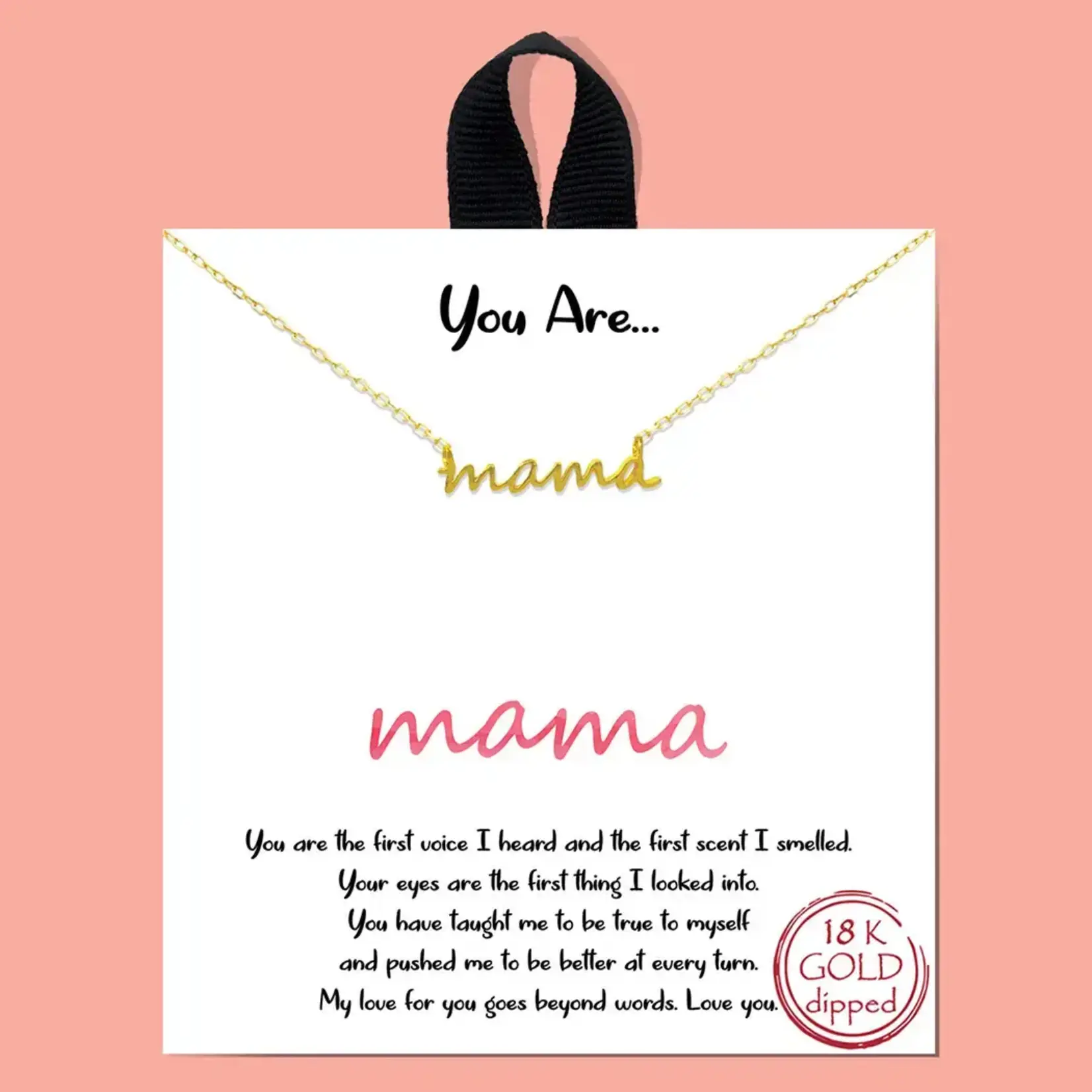 Fashion City Necklace | Gold-Dipped Mama Script