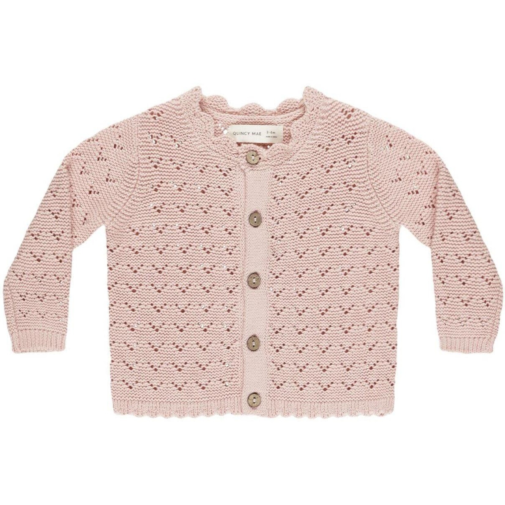 Quincy Mae Scalloped Cardigan Toddler | Blush