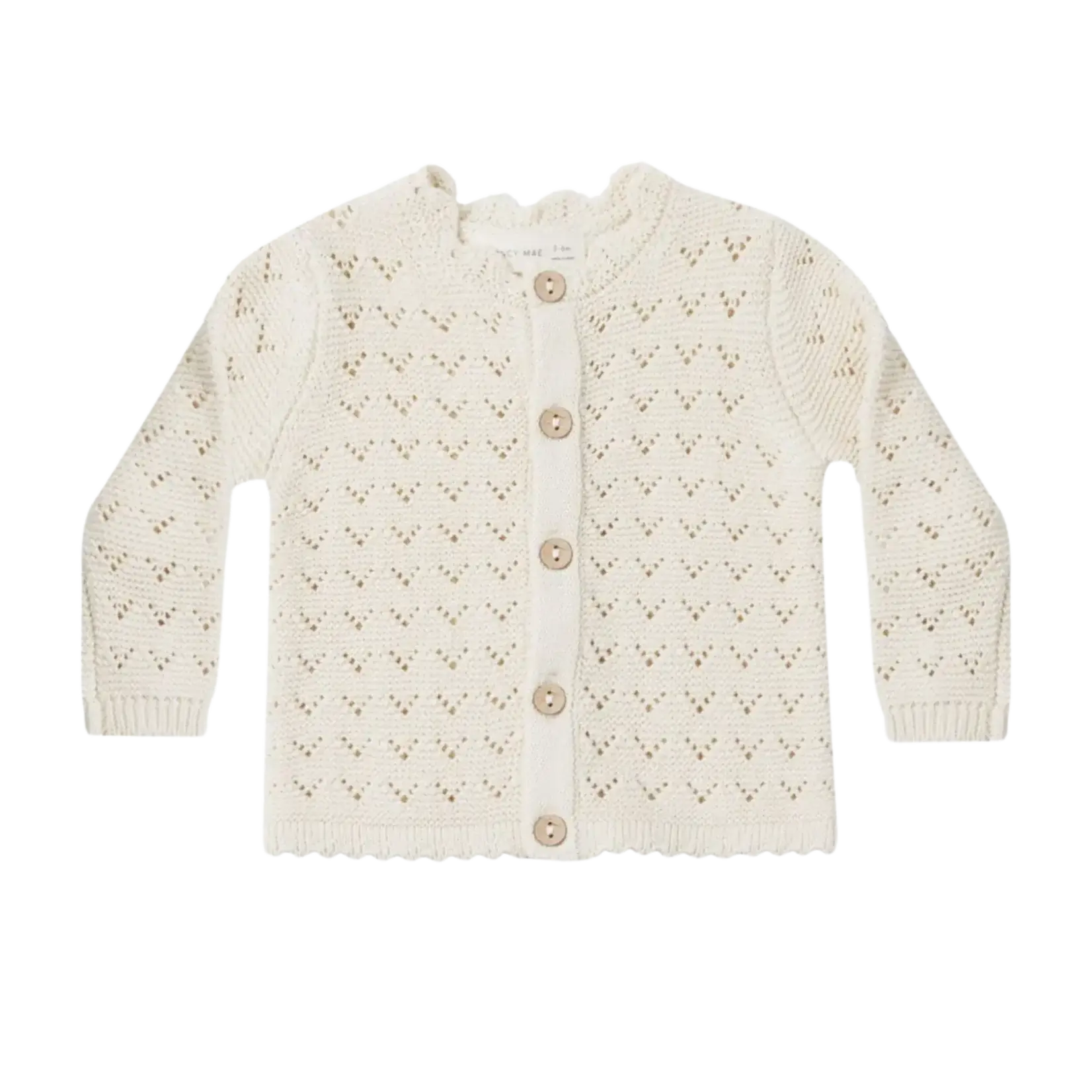 Quincy Mae Scalloped Cardigan Baby | Natural