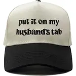 Kicks and Giggles Put It On My Husband's Tab Beige/Black