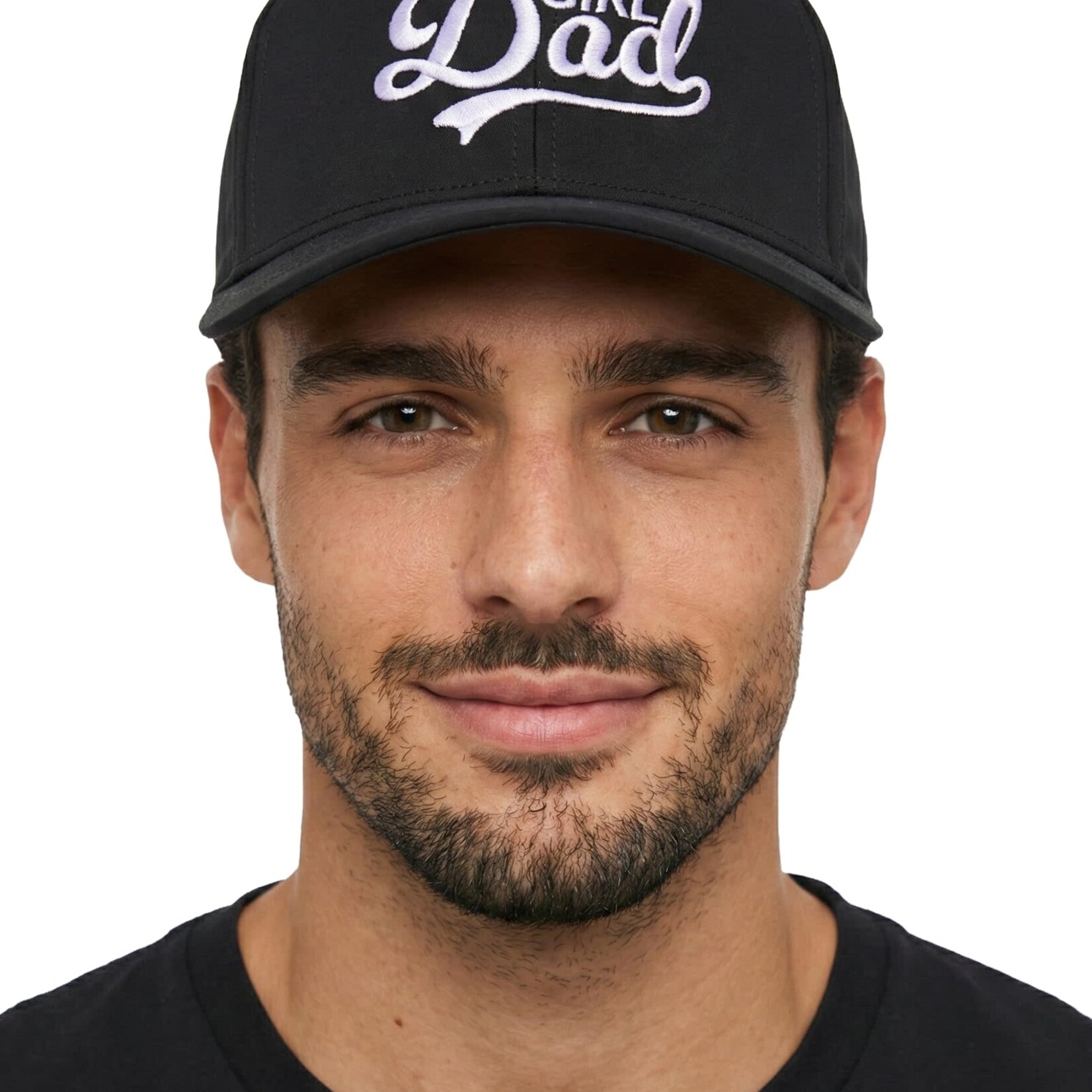 Kicks and Giggles Six Panel High Crown Hat | Girl Dad: Black