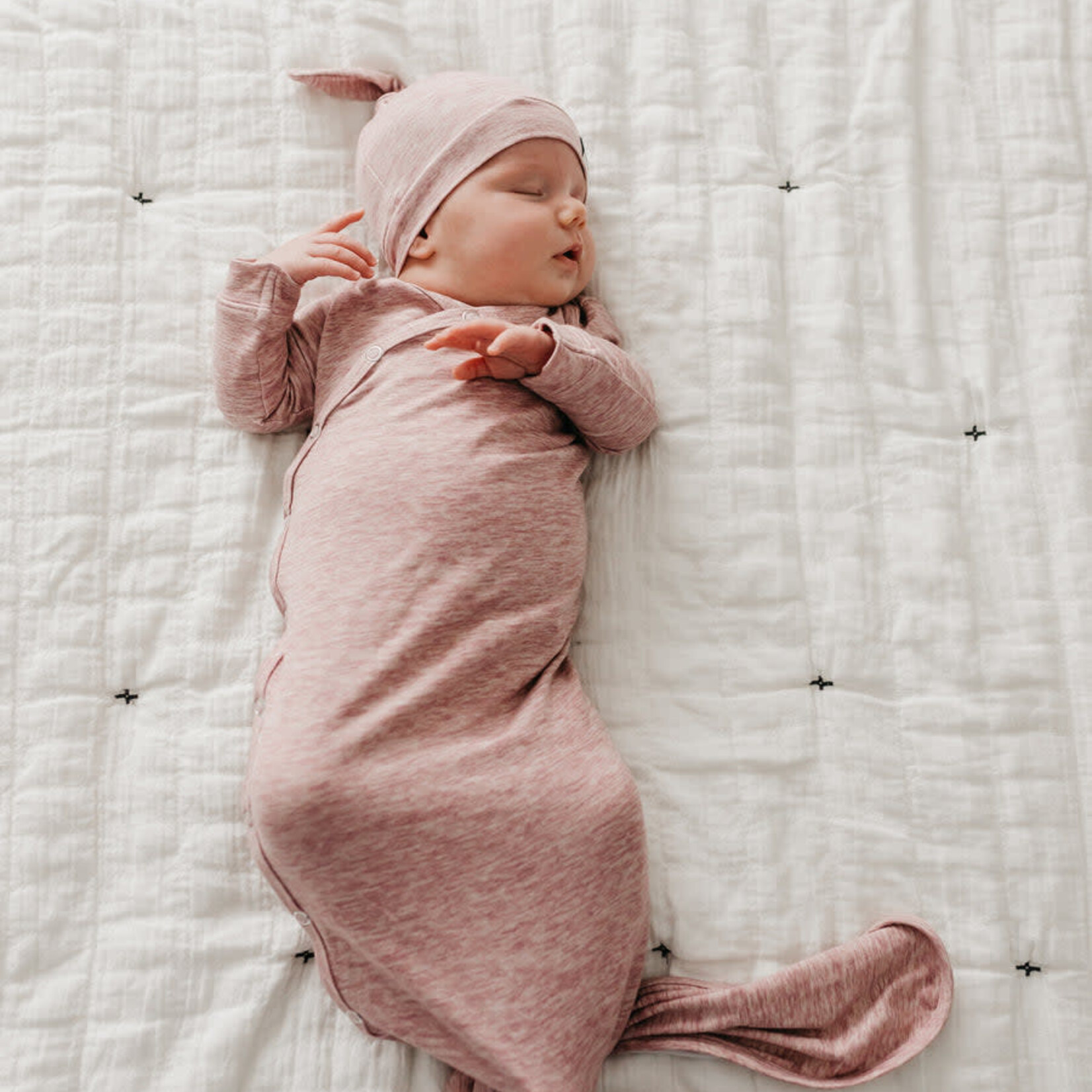 Copper Pearl Newborn Knotted Gown - Maeve
