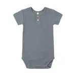 Quincy Mae Ribbed Henley S/S Bodysuit | Ocean