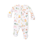 Angel Dear 2 Way Zipper Ruffle Footie | Camping Pink