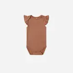 Quincy Mae Flutter Sleeve Bodysuit | Poppy