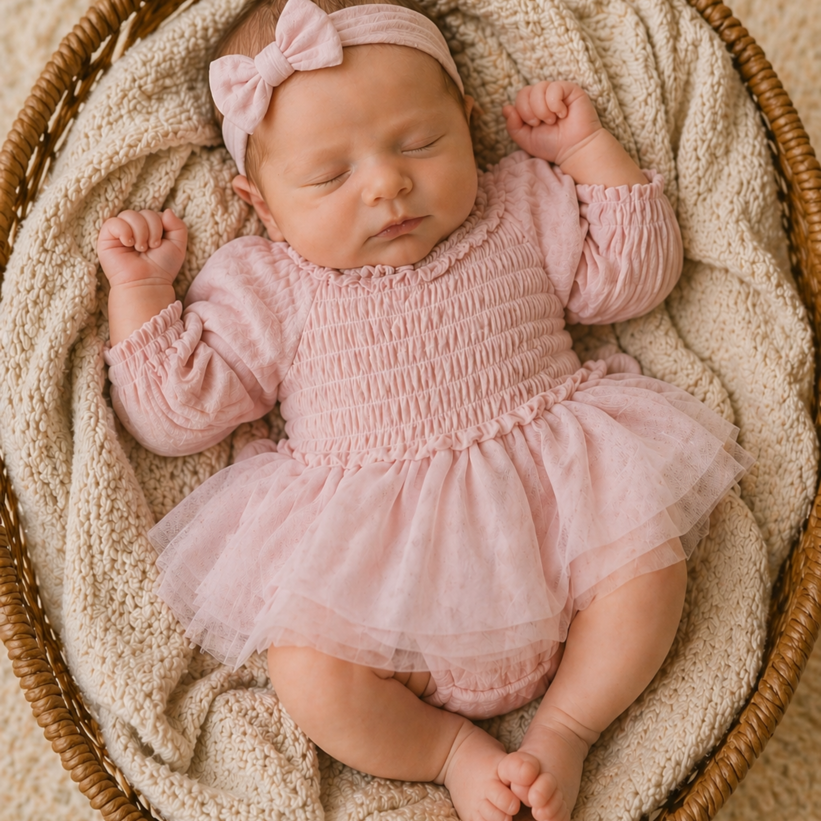 Angel Dear Smocked Tutu Bubble L/S | Lotus