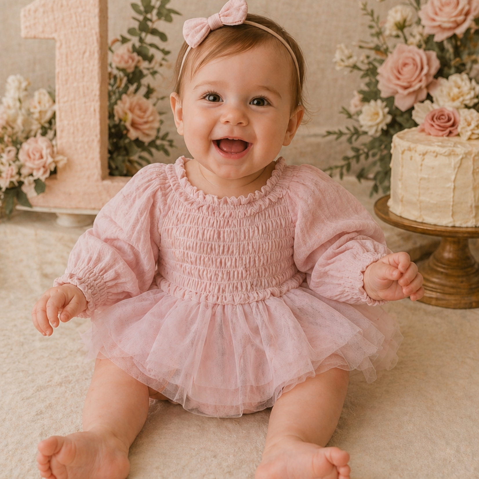 Angel Dear Smocked Tutu Bubble L/S | Lotus