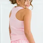 RuffleButts Girls Pink Active Tank Top  -  Pink