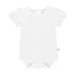 RuffleButts White Knit Puff SS Bodysuit