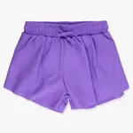 RuffleButts Girls Neon Purple Active Butterfly Shorts