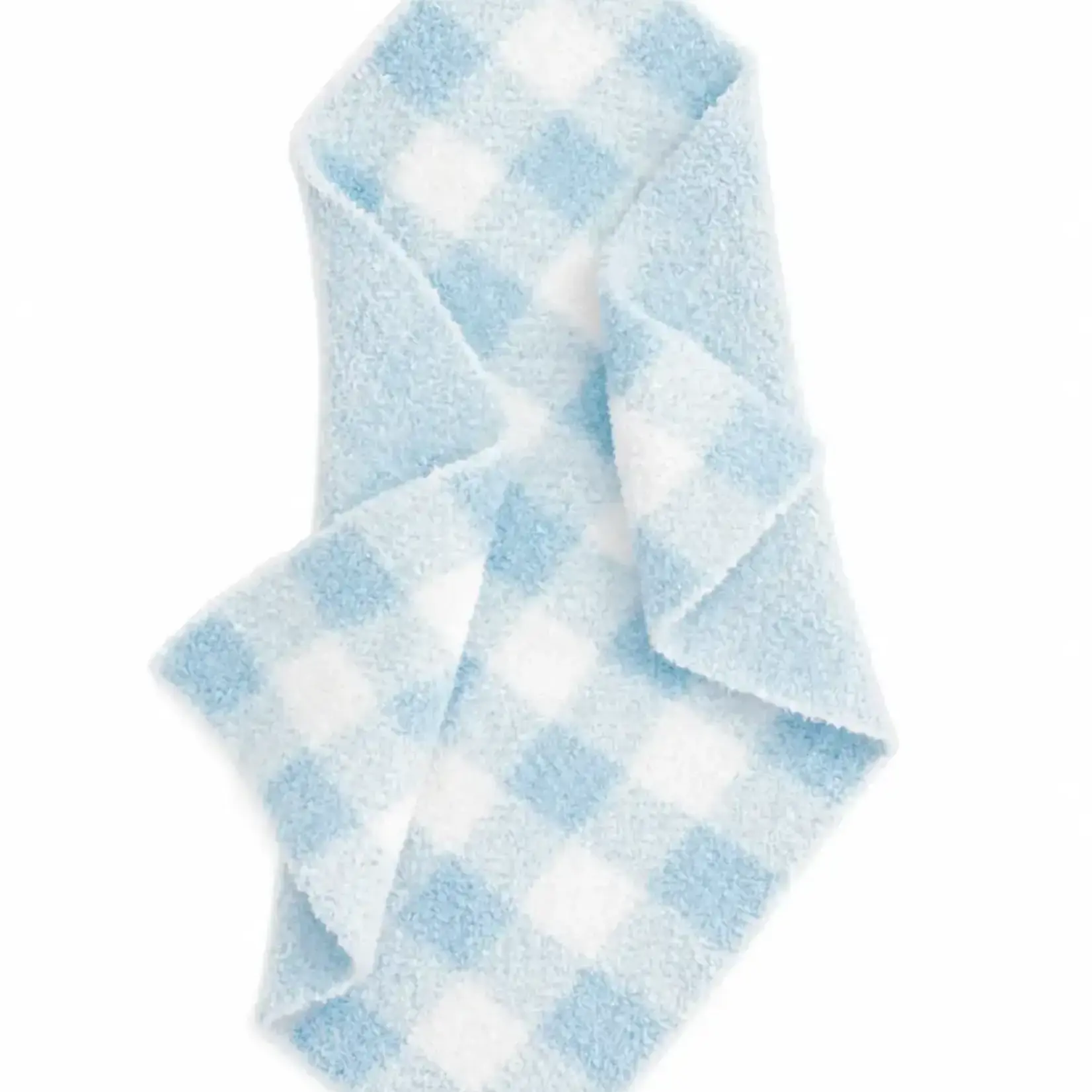 SpearmintLOVE Phufy Bliss Gingham Mini Blanket - Cloud Blue