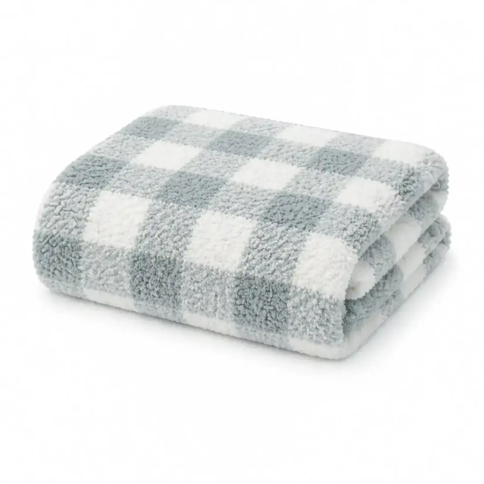 SpearmintLOVE Phufy Bliss Gingham Blanket - Soft Green
