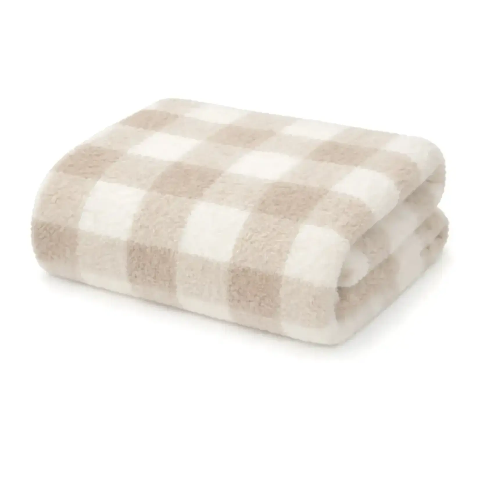 SpearmintLOVE Phufy Bliss Gingham Blanket - Pebble
