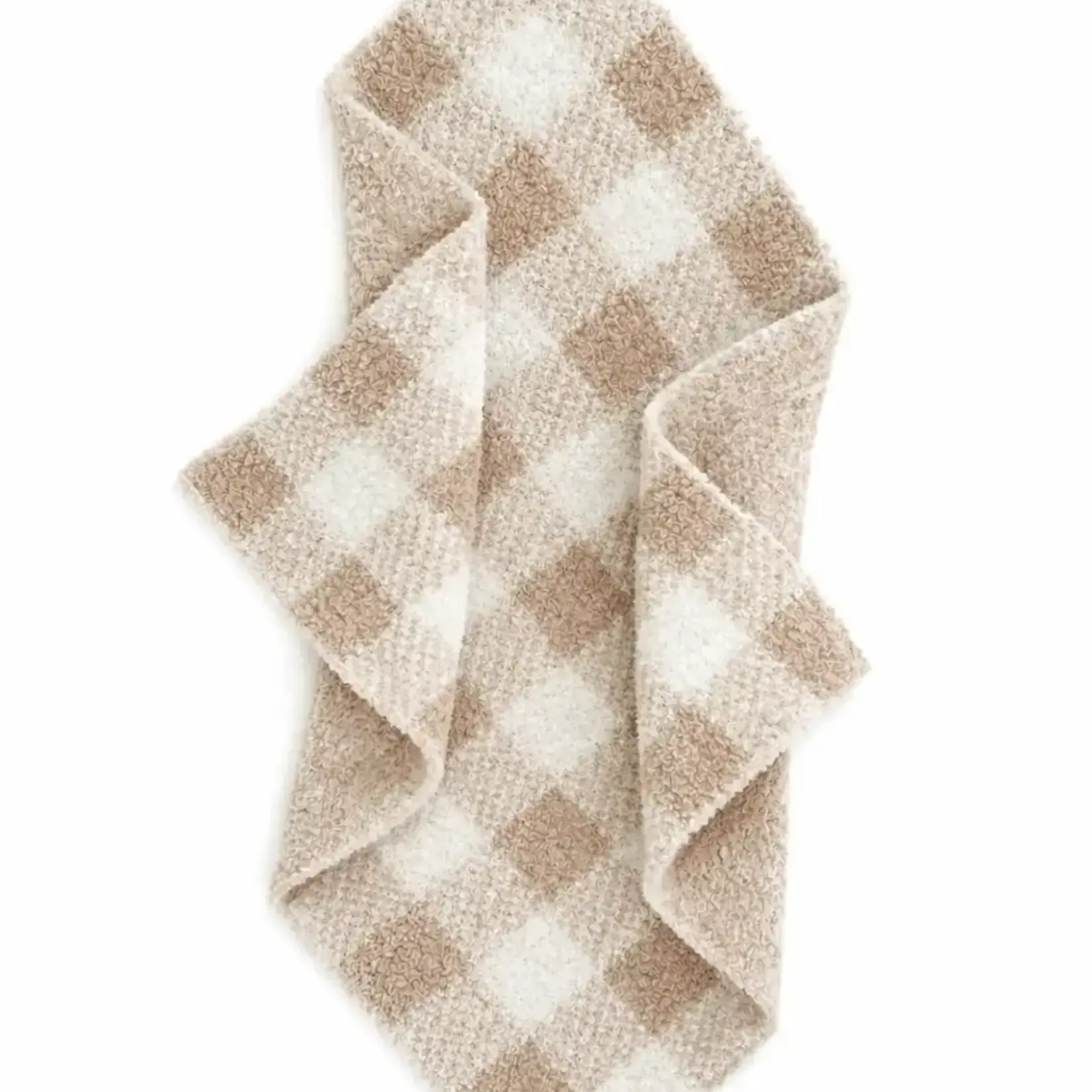 SpearmintLOVE Phufy Bliss Gingham Mini Blanket - Pebble