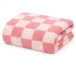 SpearmintLOVE Phufy Bliss Checkerboard Blanket - Strawberry/Carnation